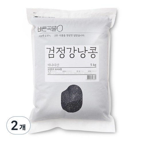 바른곡물 검정강낭콩, 5kg, 2개