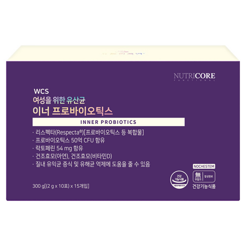 뉴트리코어 여성을 위한 유산균 이너 프로바이오틱스, 300g, 1개