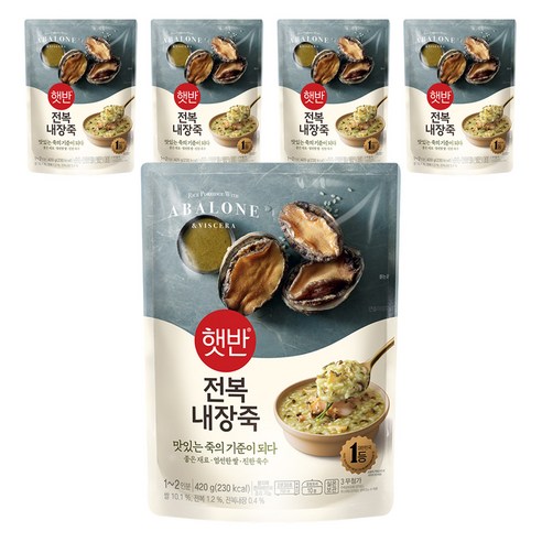 햇반 전복 내장죽, 5개, 420g