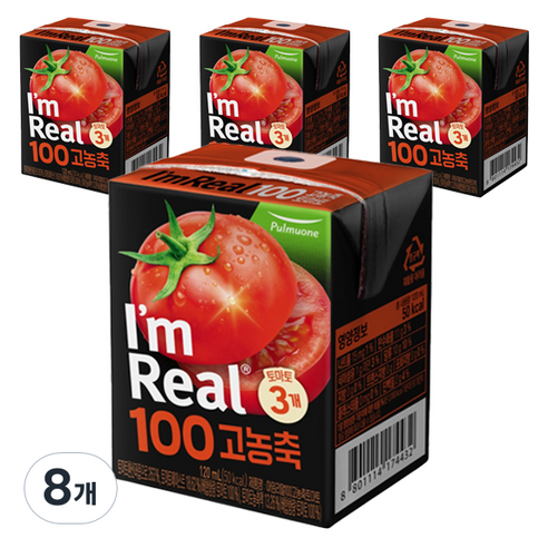 아임리얼 풀무원 100 고농축 토마토, 120ml, 8개