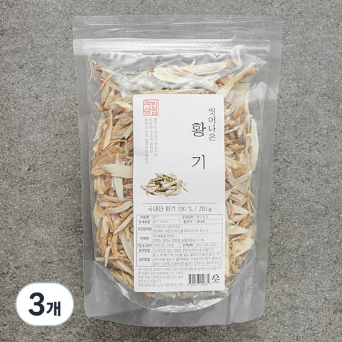 매홍 착한상점 씻어나온 국내산 황기, 210g, 3개