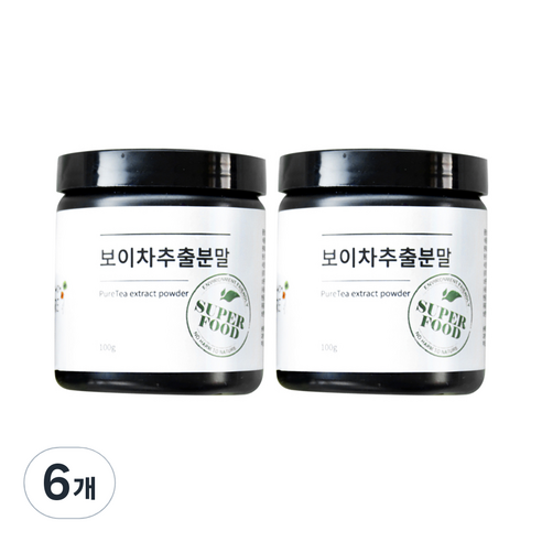 허브나래 보이차 추출 분말 가루, 100g, 1개입, 6개