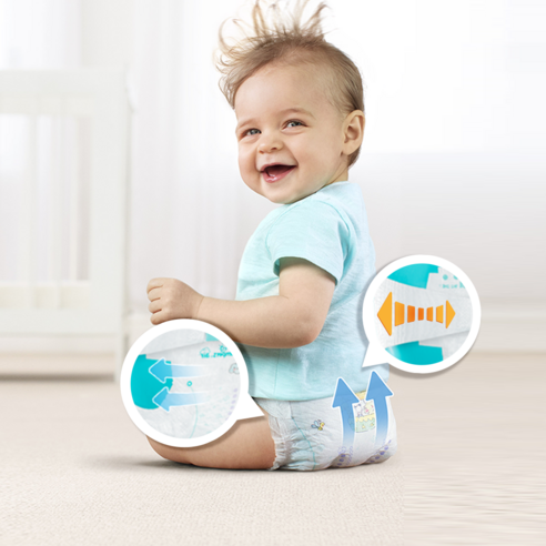 아기의 편안함과 건강을 위한 슈퍼 흡수성 팸퍼스 베이비드라이 기저귀