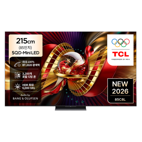 TCL 4K UHD Mini LED 프리미엄 SQD Google TV, 215cm(85인치), 85C8L, 벽걸이형, 방문설치
