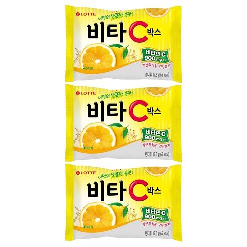롯데웰푸드 비타C박스 캔디, 17.5g, 3개