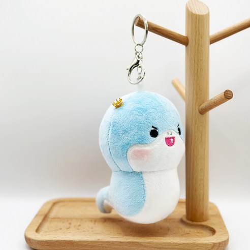 푸른뱀 인형 키링, 120mm, 블루, 1개