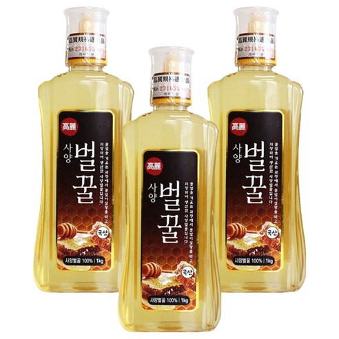 고려 사양 벌꿀, 1kg, 3개