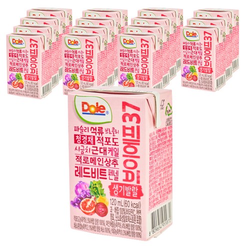 돌 브이에프37 생기발랄 야채주스, 16개, 120ml