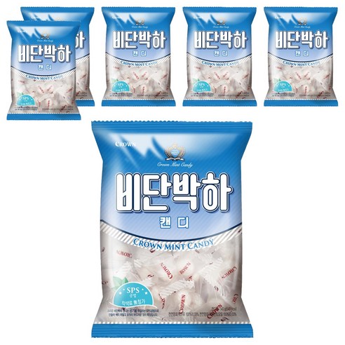 크라운 비단박하캔디, 140g, 6개