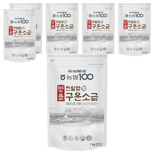명품천일염 구운소금, 1kg, 6개