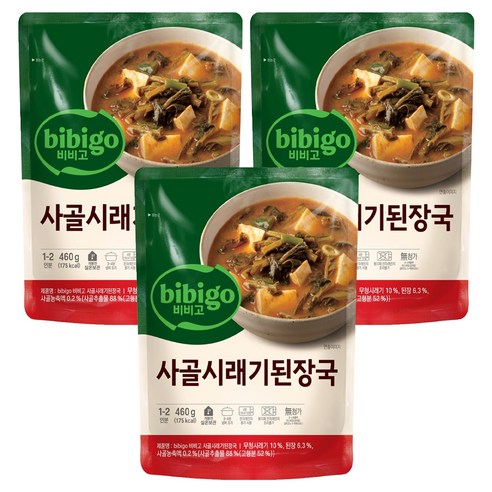 비비고 사골 시래기된장국, 460g, 3개
