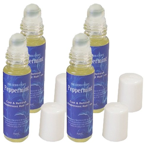 더허브스토리 페퍼민트 롤온 오일, 8ml, 4개