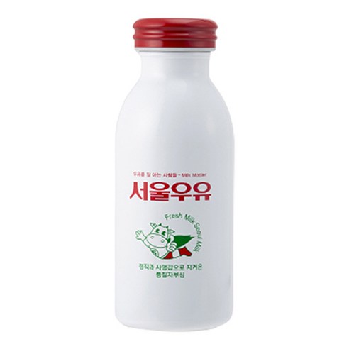 서울우유 레트로 보온 보냉 텀블러, 초코밀크드랍, 350ml