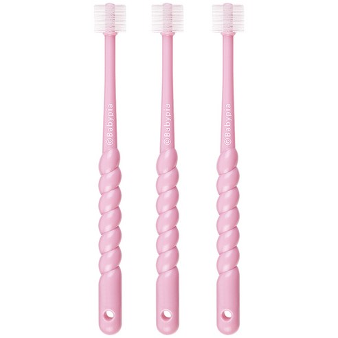 예꼬맘 360도 어린이용 칫솔 2단계, 핑크, 3개