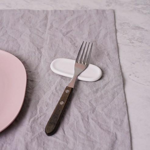 바보사랑 레트로라인 수저받침-보울보울 일반접시, 밀크화이트