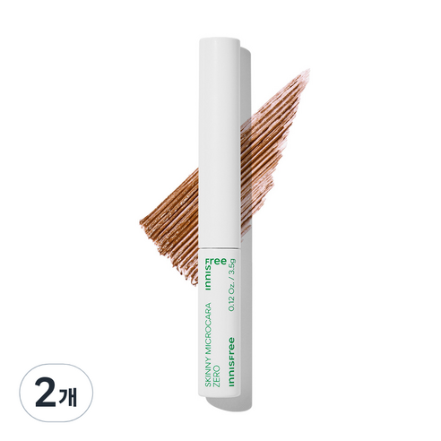 이니스프리 스키니 꼼꼼 마스카라 Zero 3.5g, 2호 브라운, 2개