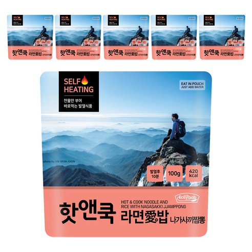 이지밥 핫앤쿡 라면애밥 나가사끼짬뽕, 100g, 6개