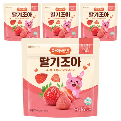 아이배냇 딸기조아해 간식, 12g, 4개