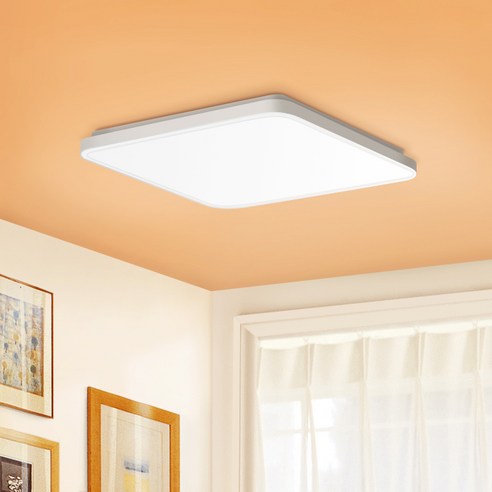 거실등커버 홈플래닛 삼성 칩셋 플리커프리 LED 정사각 방등 천장등 60W (친절한 설명서)