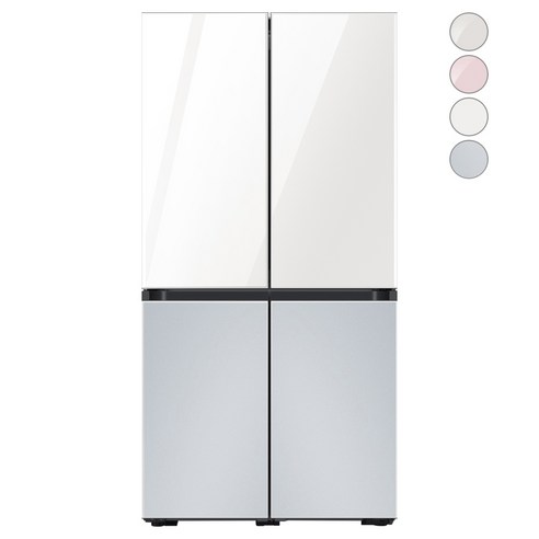[색상선택형] 삼성전자 비스포크 프리스탠딩 냉장고 방문설치, RF85A9241AP, 글램 화이트 + 코타 페블