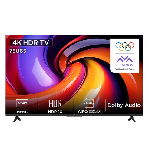 TCL 4K HDR Google TV, 189.3cm(75인치), 75U65, 벽걸이형, 방문설치
