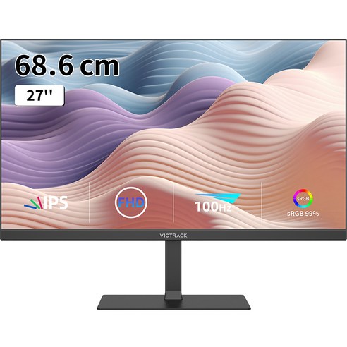 화이트모니터  빅트랙 68.58cm FHD 평면 모니터 블랙 IPS 100Hz, 27FM10001(무결점)