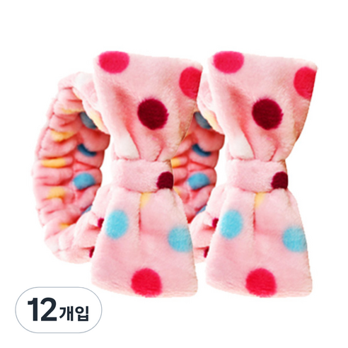 더자카 러블리 패턴 리본 머리띠, Y377LBBI231, 12개