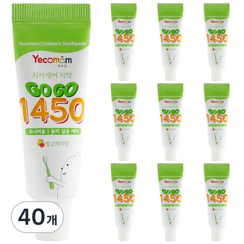예꼬맘 고고 불소 1450 어린이 치약, 40개, 15g