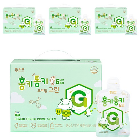 함소아 홍키통키 프라임 그린 유아홍삼, 15ml, 120개