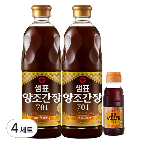 샘표 양조간장 701 860ml 2p + 501 150ml 1p, 4세트