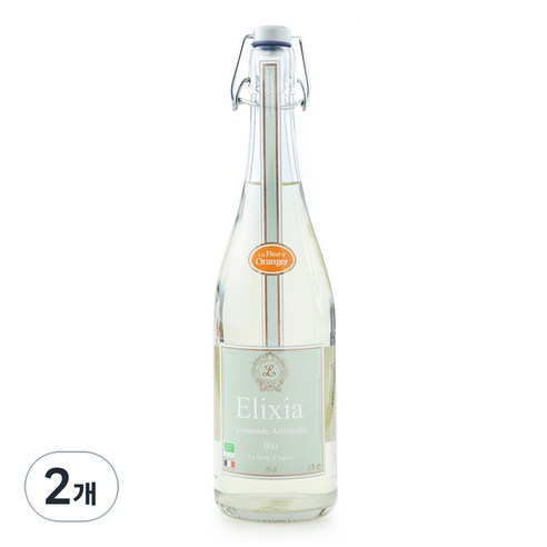 Elixia 유기농 레몬에이드 탄산음료 오렌지 블로섬, 750ml, 2개