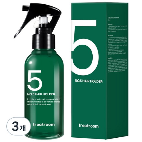 트리트룸 넘버파이브 헤어홀더 미스트, 100ml, 3개