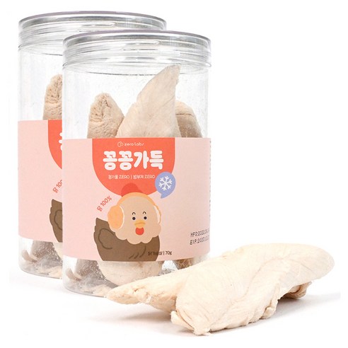 제로랩스 반려동물 꽁꽁가득 동결건조 간식 닭 가슴살 통살, 2개