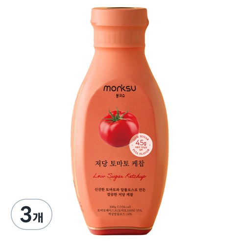 몽크슈 저당 토마토 케찹, 300g, 3개