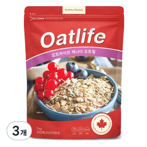 오트라이프 오트밀, 2kg, 3개