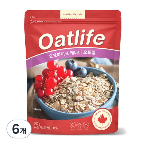 오트라이프 캐나다 오트밀, 600g, 6개