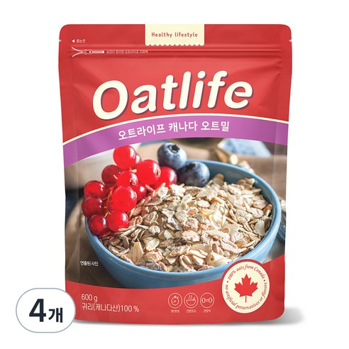 오트라이프 캐나다 오트밀, 600g, 4개
