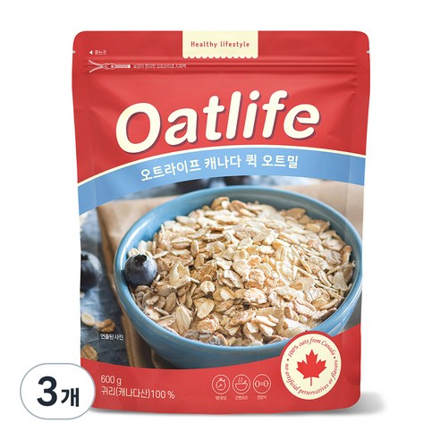 오트라이프 퀵오트밀, 600g, 3개