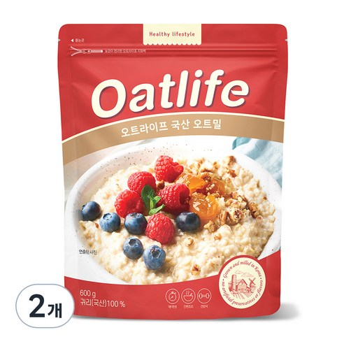 오트라이프 국산 오트밀, 600g, 2개