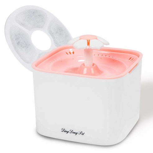 딩동펫 플라워 반려동물 정수기 2L + 필터 1P, RK60, 핑크, 1개