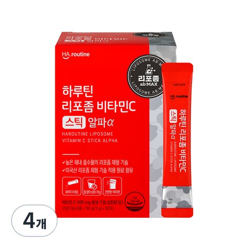 하루틴 리포좀 비타민C 스틱 알파 30p, 4개, 90g