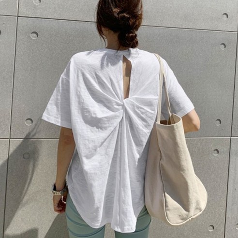 난닝구 여성용 빌리븐 뒷꼬임 반팔 티셔츠
