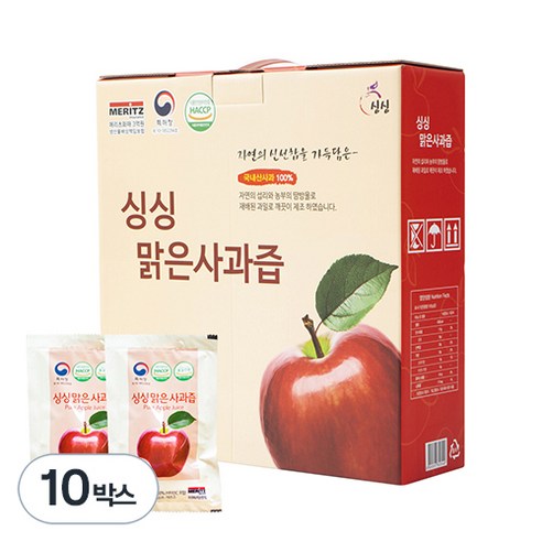 싱싱 맑은 사과즙 50p, 5L, 10박스