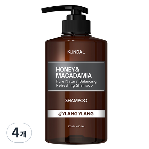쿤달 네이처 샴푸 일랑일랑향, 500ml, 4개