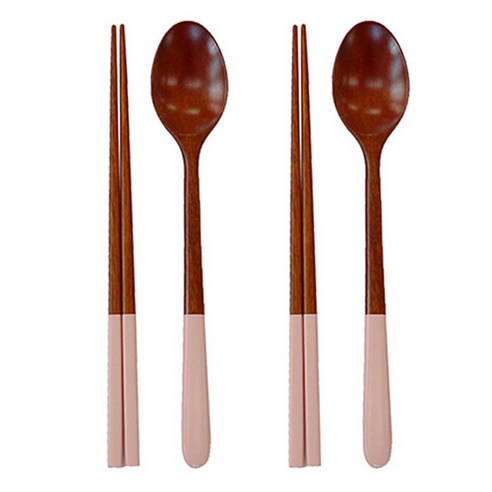 아카시아 옻칠 파스텔수저 2p 세트 인디핑크, 수저2p + 젓가락 2p, 1세트