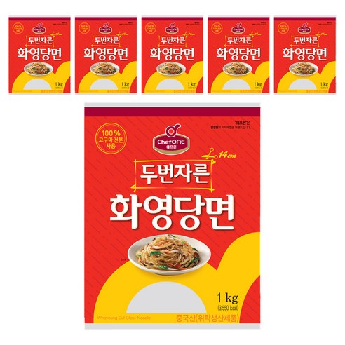 대상 쉐프원 두번자른 화영당면, 1kg, 6개