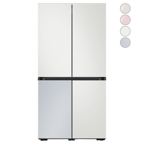 [색상선택형] 삼성전자 비스포크 프리스탠딩 냉장고 방문설치, RF85A93J1AP, 코타 화이트 + 코타 페블