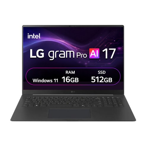 LG전자 2026 그램 Pro AI 17 코어Ultra5, 블랙, 17Z90U-GS5ZK, 512GB, 16GB, WIN11 Home