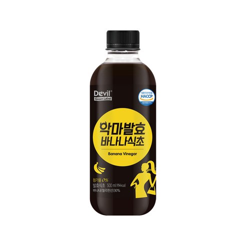 발효 바나나 식초 저온 숙성 발효식초 유기농 원당 사무실 홈카페 식전 식후차, 500ml, 5개