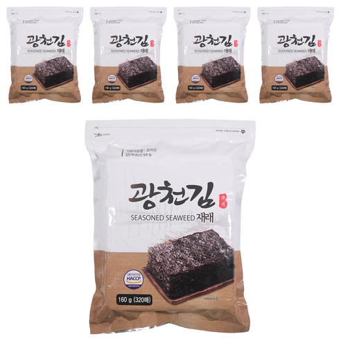 광천김 재래김, 160g, 5개
